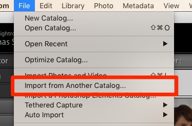 import separated catalog